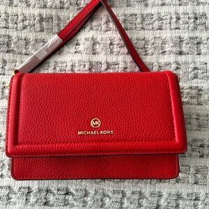 Small Pebbled Leather Smartphone Convertible Crossbody Bag